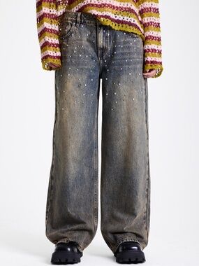 NWT The Ragged Priest Studded Baggy Jeans
